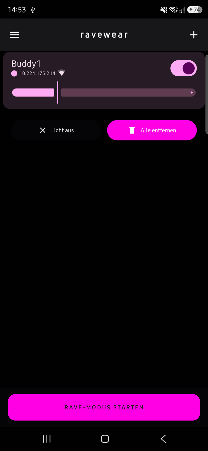 ravewear app - Buddy1 connected on 10.224.175.214