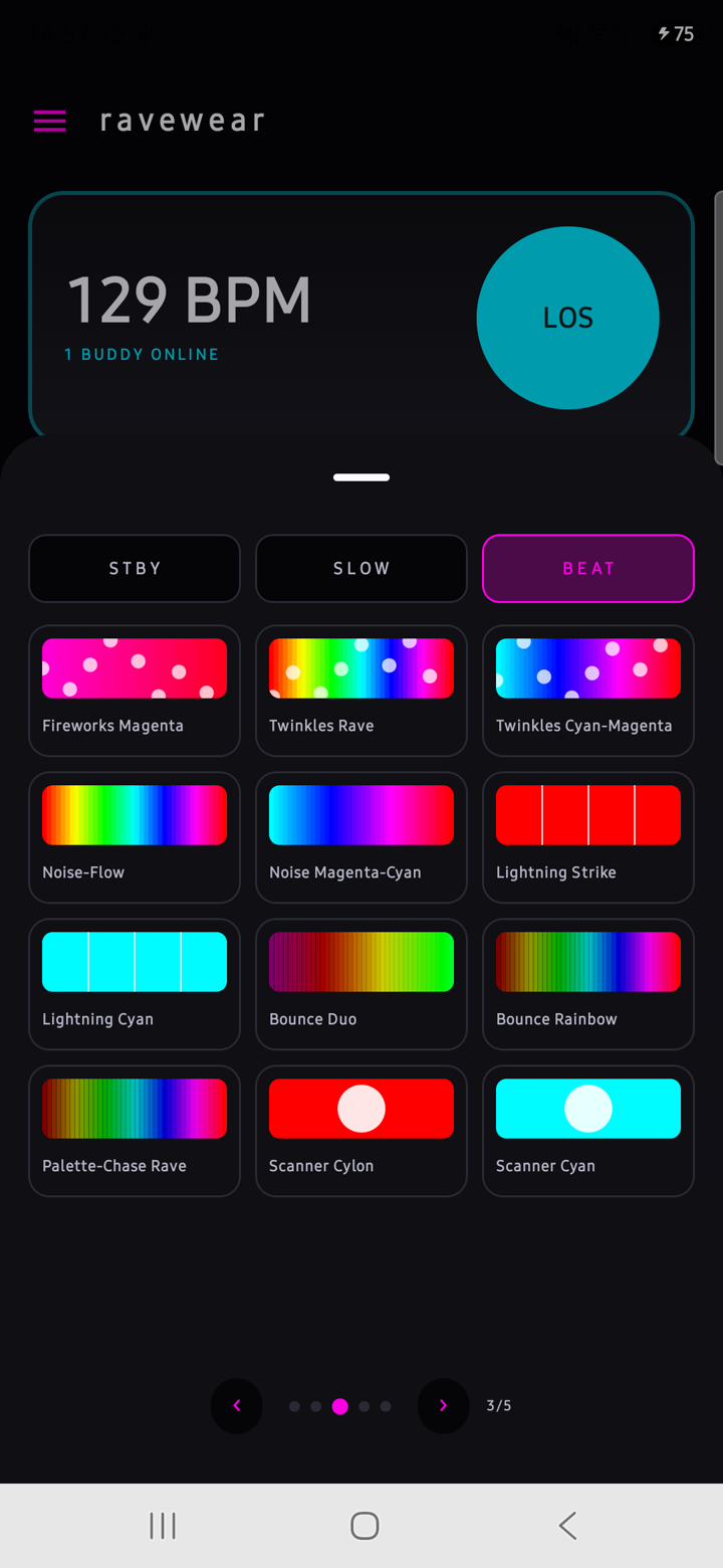 ravewear effect picker page 3 - Heartbeat, Confetti, Electric, Spiral