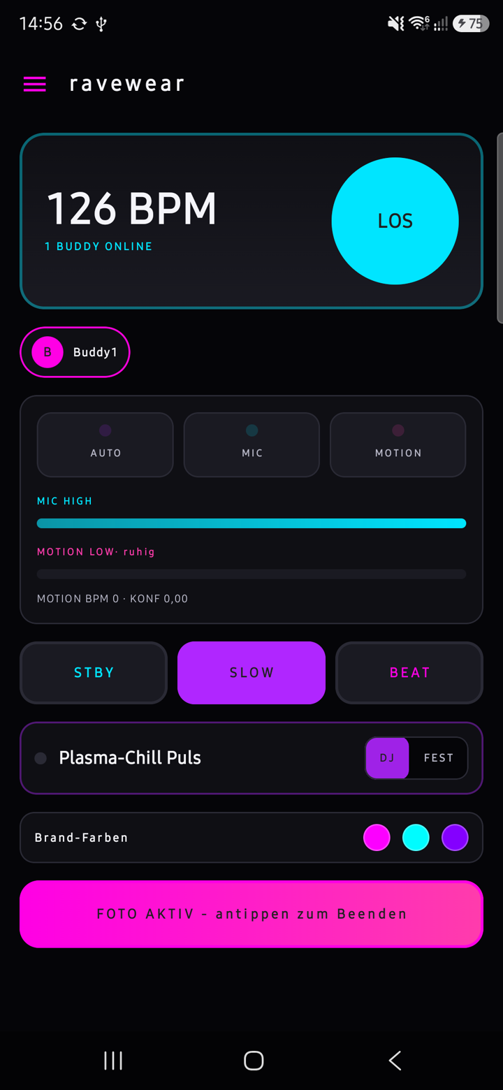 ravewear photo mode - all suits hold a still frame for group shots